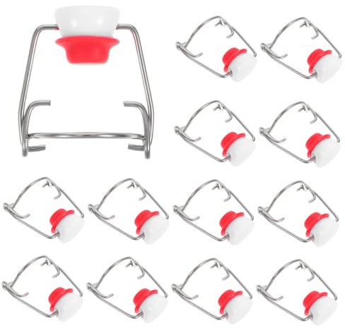SOLUSTRE 15pcs Flip Top Bottle Replacement Caps Leakproof Swing Top Lids for Soda Milk Water Bottles Stainless Steel Silicone