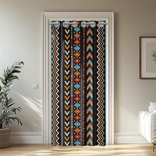 CHGCRAFT Türvorhang Bohemian Geometric Door Curtain Raumteiler Vorhänge Japanischer Vorhang für Türöffnungen Wohnzimmer Schlafzimmer, 100×200 cm