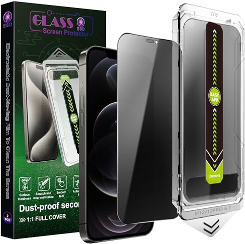 SY SHANGYAN 2 Stück Blickschutz Schutzglas Sichtschutz Privacy für iPhone 12/12 Pro,9H Gehärtetes Glas,Mit automatischer Staubentfernung,Kratzfest,Blasenfrei,Einfache Installation
