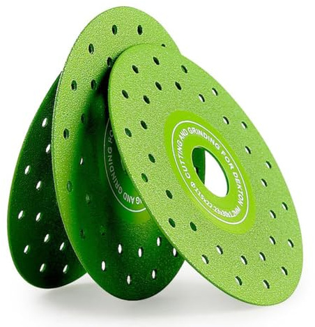 Tebbomp 3PCS 115MM Vacuum Brazed Ultra-Thin Multi-Pore Flat Abrasive Sheet Disc for Porcelain Ceramic Tile Saw Blade