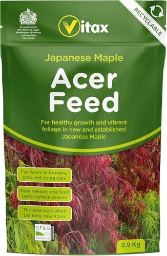 Vitax Acer Feed 0.9kg – Specialist Fertiliser for Japanese Maples & Acers – Promotes Vibrant Foliage, Strong Root Growth & Seasonal Health – Slow-Release Nutrients for Containers & Borders