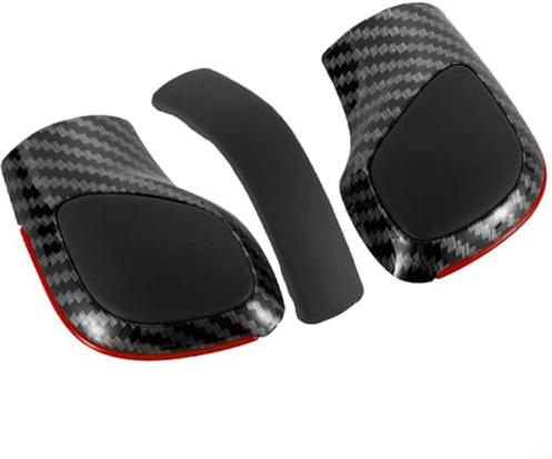 Gettimore Leder Carbon Style Schaltknauf Abdeckung Seitenverkleidung für Golf 6 7 R für Passat B7 B8 CC R20 für Jetta für MK6 für GLI Innenverkleidung Kit(A)