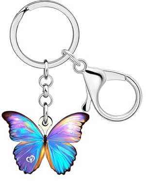 WEVENI Mignon Porte-clés Papillon Bijoux Insectes en Acrylique Cadeaux Papillon pour Femmes Filles Charms pour Sac à Main Accessoires pour Porte-clés de Voiture