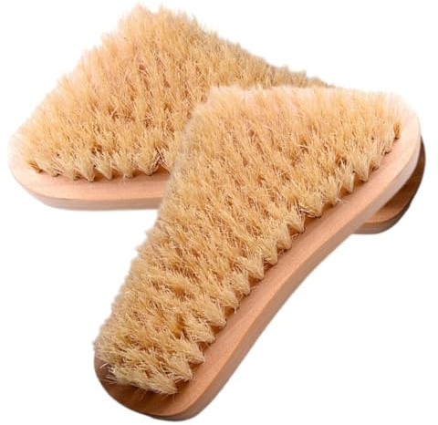 HAMPPLIES 2 Piezas Cepillo de Cerdas de Cerdo para Lustrar Zapatos de Diseño Ergonómico y Compacto para Cuidado y Fácil Uso