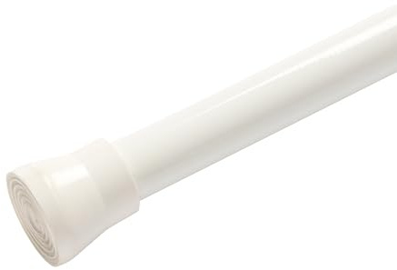 OHS Tension Curtain Poles Extendable Curtain Rod, 120-220cm Metal Net Voile Curtains Rail No Drill Adjustable Telescopic Rods for Kitchen Cupboard Bathroom Window, White