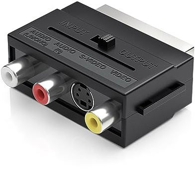 VTOP HermesLink SCART-RCA | Adattatore SCART Composito Bidirezionale – Convertitore RCA + S-Video a Doppia Direzione per DVD TV Console Retrò Decoder