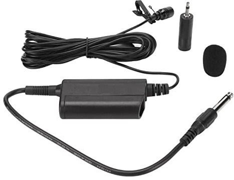Ouitble Micrófono Lavalier Profesional Clip Omnidireccional En Micrófono De Solapa con Cable con Conector De 6,35 Mm para Guitarra, Discurso, Tambor, Piano, Saxofón, Grabación, Neg