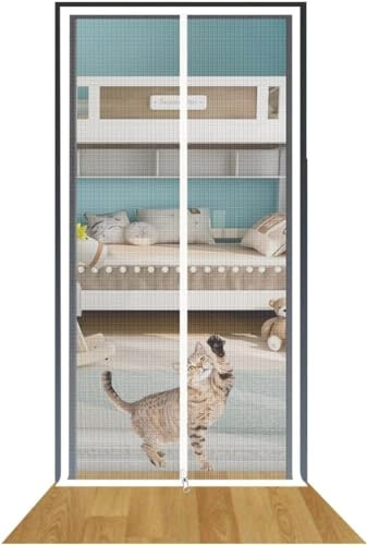 Zanzariera per gatti, Zanzariera for animali domestici con cerniera, bianca, diverse misure, confezione da 2(80x200cm)