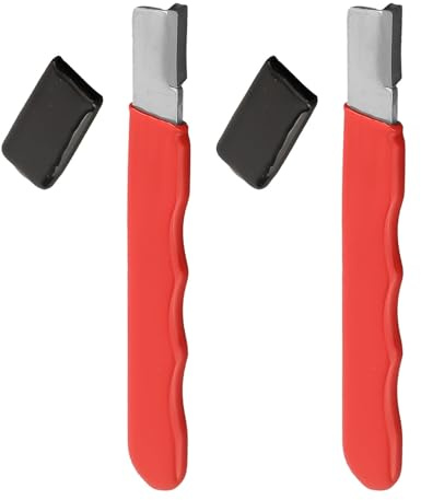 Garden Pruning Sharpening Stone, Alloy Steel Scissors Sharpener with Lid for Shears Axes Blades, Pocket Size Tool 2 Pack Red
