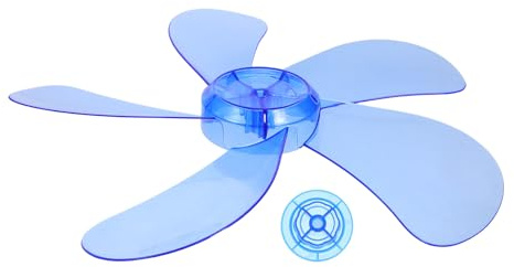 DOITOOL Pales de Remplacement pour Ventilateur Électrique sur Pied en Plastique Bleu avec Cache-écrou, 5 Feuilles, Refroidissement Intérieur et Extérieur, été Vacances