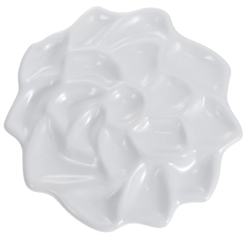 SWOOMEY 1pezzi Vassoio per Vernice Imitazione Ceramica Forma di Fiore Lotus Piatto Acquerelli Leggero e Resistente Piastra per Miscelazione Pigmenti Facile da Pulire e Riutilizzabile