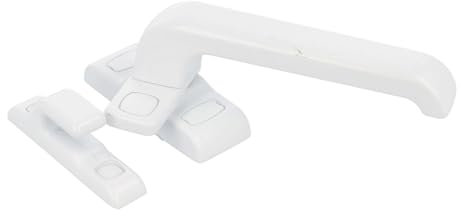 Amig - Maniglia di bloccaggio per porte e finestre mod. GAMMA | 122 x 70 mm | Rosetta | Destra | Porte interne e finestre | Senza Quadriletto | Alluminio Bianco