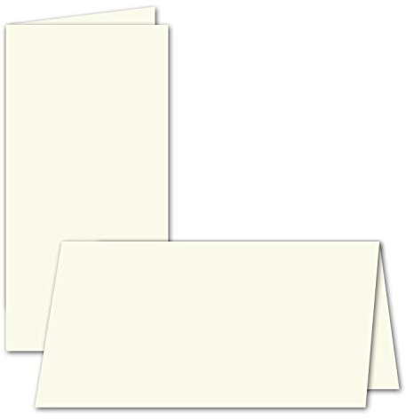 100x faltbares Einlege-Papier für DIN Lang Doppelkarten - cremefarben - 205 x 205 mm (205 x 102 mm gefaltet) - ideal zum Bedrucken mit Tinte und Laser - hochwertig Mattes Papier von Gustav NEUSER