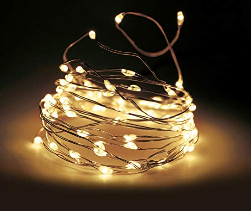 MIK funshopping LED Outdoor Micro Draht-Lichterkette für Innen- und Außendekoration (240 LED'S, Warmweiß)