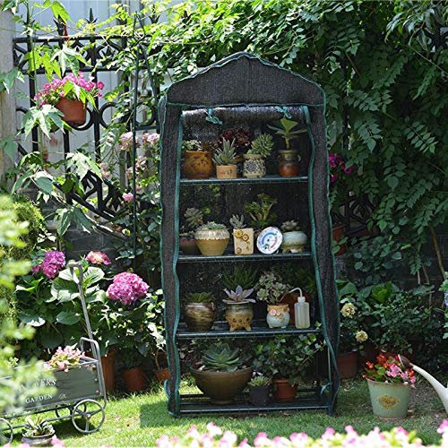 ZHZ-DT Kleines Mini-Gewächshaus Treibhaus Pflanzenzelt Winterschutz Pflanzenhaus Gemüsebeet Tomatenhaus |Indoor Outdoor Garden Backyards |Mit schwarzer Sonnenschutzabdeckung