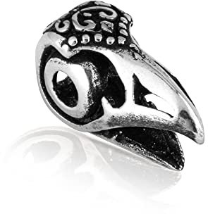 NKlaus 925 Sterling Silber Bartperle Keltischer Rabe Haarperle Silber Bartschmuck 2159