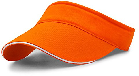 VSUSN Unisex Visor Cap Sonnenhut Einstellbar Sommerhut mit Klettverschluss für Damen und Herren, Orange