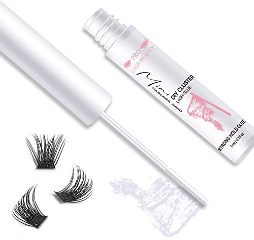 PRO Pegamento para pestañas pelo a pelo Pestañas Postizas Eyelash Glue Pegamento Transparente de Pestañas Adhesivo para pestañas de secado rápido y duradero Cola para Pestañas de Tira 5ml