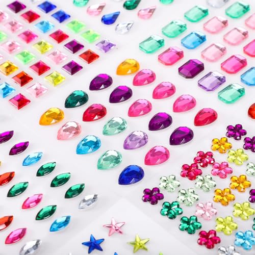 1956 StückSelbstklebende Glitzersteine, 15 Blätter, Bunt, Zum Basteln | Acryl-Strasssteine, Starke Haftung, Verschiedene Formen, Für Karten, Rahmen, Handyhüllen Und Diy-Deko