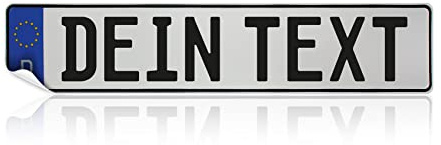 Kennzeichen Aufkleber Wunschtext Deko Sticker Nummernschild aus Folie personalisiert Aufkleber selbst gestalten für Auto Rutschauto Motorrad LKW Anhänger (520 x 110 mm)
