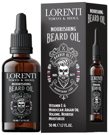 LORENTI TOKYO & SEOUL Argan Beard Oil 50ml Men | Bart Öl für die tägliche Bartpflege von 3-Tage-Bart bis Vollbart | Bartpflege Öl Männer Extra Glanz und Geschmeidigkeit | Bartöl herren