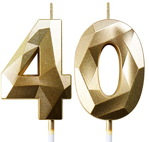 Geburtstagskerzen Zahlen Kerze 40 Tortendeko 40. Geburtstag Mann Frau Kerzen Geburtstag Gold Zahlen Geburtstagskerzen für Torte