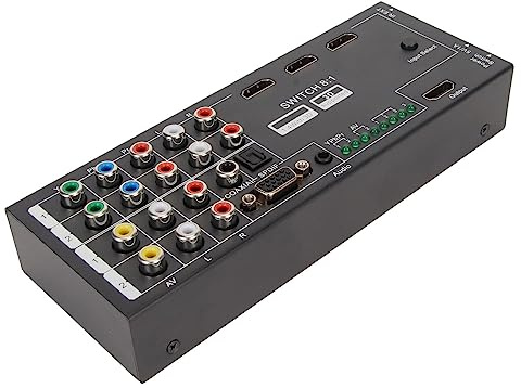 Convertitore HDMI, HDMI Multifunzionale con 8 Ingressi (VGA, AV, Ypbpr Component, HDMI) a Convertitore SPDIF Coassiale HDMI, per Home Theater HDTV (Spina UE)