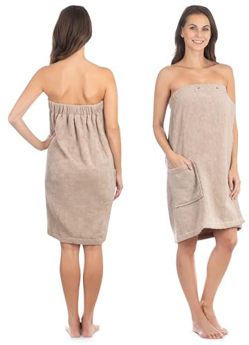 Liebenstein® Premium Saunakilt Damen mit Knöpfen - in 2 Größen - aus feinster Baumwolle - ideale Passform für ein rutschfestes Sauna Erlebnis – Saunatuch Damen flauschig & weich