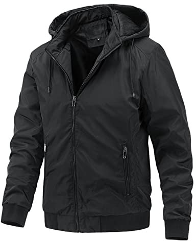 Kswlwccpp Pilotenjacke Herren: Gefüttert Baumwolle mit Fell Winterjacke Herren Jacke Herbst mit Kapuze Modern Pilotenjacke Herren-Jacken Warm Atmungsaktiv 6Xl Winter Arbeitsjacke Übergangsjacke
