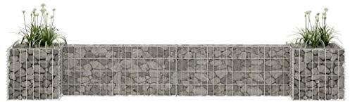 Swpsd H-Shaped Gabion Planter Steel Wire 260x40x40 cm Lawn, garden Model145658