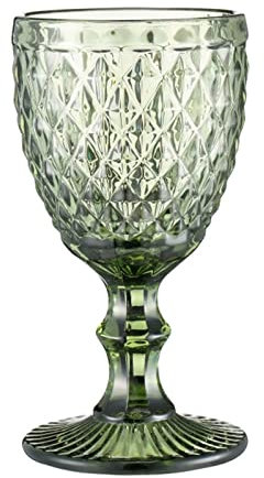 TERNCOEW Juego de 1 copas de vino de colores con patrón vintage en relieve para fiestas, bodas, aniversarios, restaurantes, copas de cristal