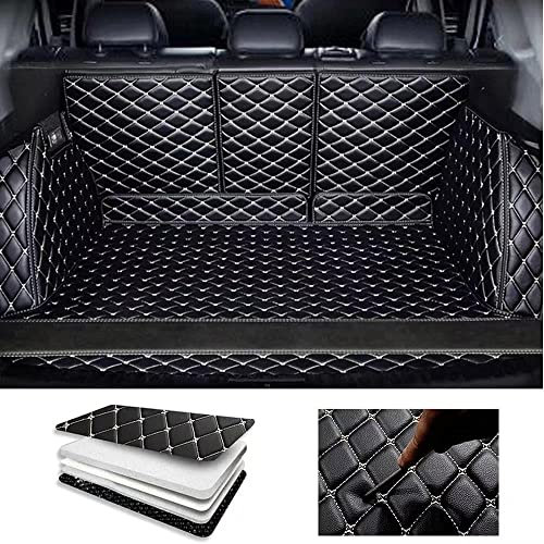 All Inclusive Auto Kofferraummatten für Mercedes Benz GLE SUV V167 (7-seat) 2019 2020 2021 2022, Pflegeleicht Kofferraum Matte Cargo Liner Tray Auto Zubehör,B Black Beige