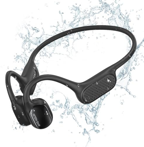 ANINUALE Bone Conduction Headphones Bluetooth 5.3 Open-Ear Wireless Earphones with MP3 Player 32GB for Running, Cycling, Swimming