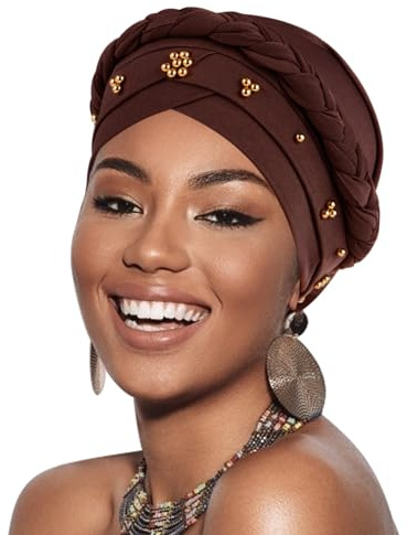 African Women Turban Caps Pre-Tied Twisted Turbans Head Scarf for Women Hair Wraps Cover Beanie Cancer Chemo Headwear