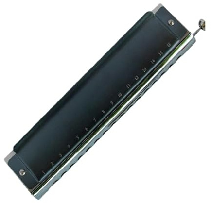 Mundharmonika Chromatische Mundharmonika 16 schwarze Farbe 16 Löcher 64 Melodien