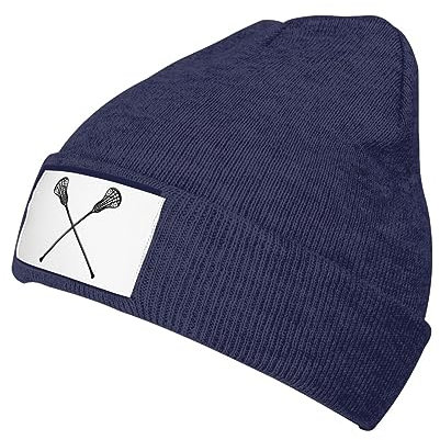 Strickmütze Lacrosse Marineblau Beanie Mütze Daily Wintermütze Atmungsaktive Beanie Hat Für Alle Jahreszeiten Fischen Camping