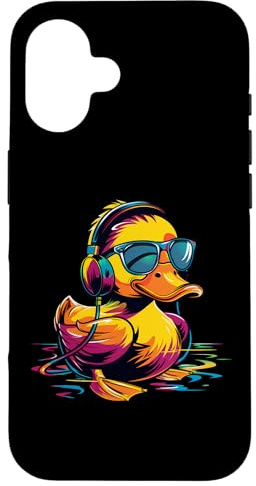 Rubber Duck Music Headphones House DJ Rubber Duckling Case for iPhone 16