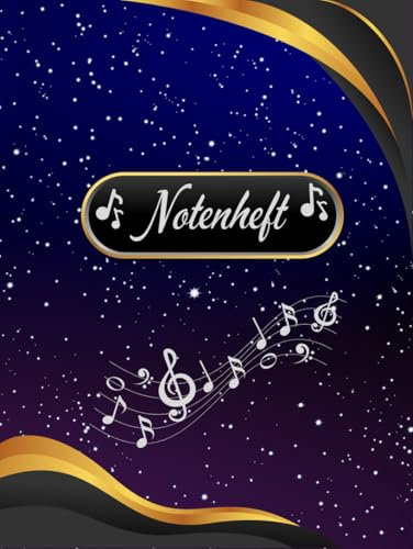 Notenheft Klavier Notenbuch Keyboard Musikunterricht Akkordeon Notenlinienheft Große Lineatur Klavierunterricht Anfänger Piano Orgelbuch DIN A4 ... Notensysteme Musiker Celesta B06B
