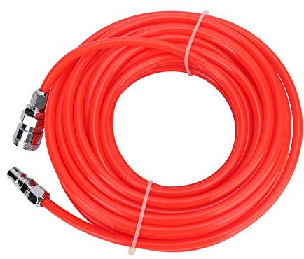 Manguera de Compresor de Aire Flexible de Alta Presión con Conector Rápido Macho Hembra Manguera de Herramienta Neumática Versátil Roja de 15 M para Carpintería y Reparación de