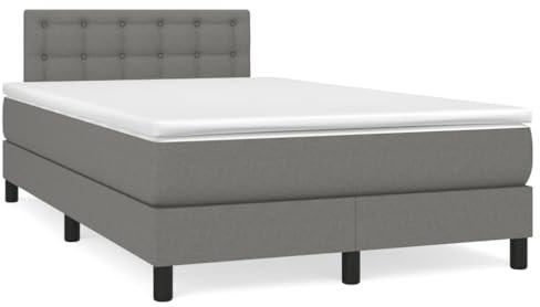 qohoio Boxspringbett mit Matratze & LED Bett Mit Bettkasten Bett Boxspringbett Betten Boxspringbett Mit Matratze Dunkelgrau 120x190 cm Stoff - 3270068
