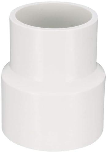 TOP-VIGOR 2Pcs PVC DWV Reducing Coupling, 50mm x 40mm Socket Pipe Fitting Adapter Connector, Duct Reducer Pipe Fitting for Water Supplies Build, White