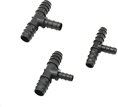 Schlauchverbinder, 30 Stück T-förmiger 25 mm auf 20 mm auf 16 mm Gartenschlauch-Reduzierstück, T-Stück, Widerhaken-Anschluss, 1 Zoll 3/4 Zoll 1/2 Zoll Schlauch-T-Stück-Verteiler