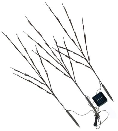 Toddmomy Solar-Led-Zweiglichter Energieeffiziente Dekorative Außenbeleuchtung Für Weihnachtsfeiern Und Heimdekoration Warmweiße Kunststoffzweige (Schwarz 82 cm 60 LEDs 1Er-Pack)