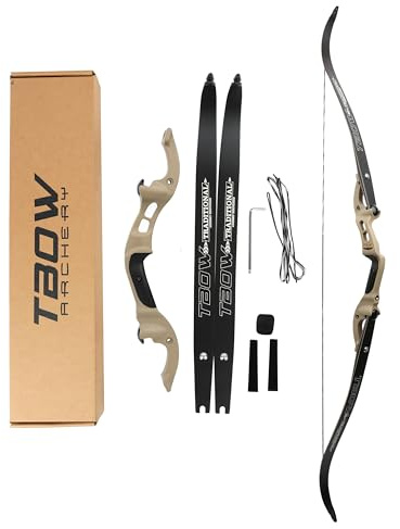 surwolf 62 Takedown Recurve Bogen 25-60lb F Interface Riser und Wurfarme Jagdbogen Bogenschießen Bogen und Pfeil für Outdoor Schießen RH