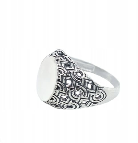 Ulex Premium 925 Sterling Silber Ringe Herren Siegelring mit edlen Gravuren poliert und oxidiert luxuriöser Männerring handgefertigt modischer Schmuck Größe 68