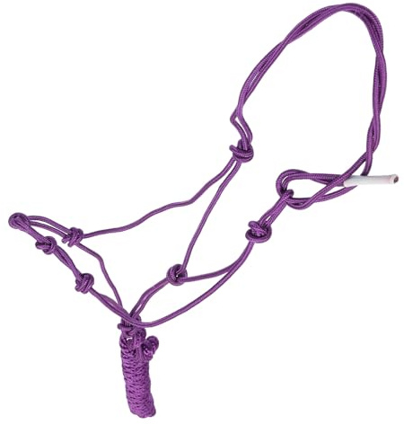 WESIEVYA Cabestro Trenzado de Seguridad para Caballos Portátil, Collar de Montar de Cuerda Resistente, Cabezada de Brida Multifunción, Tamaño Ajustable, Color Aleatorio, Equipo Profesional