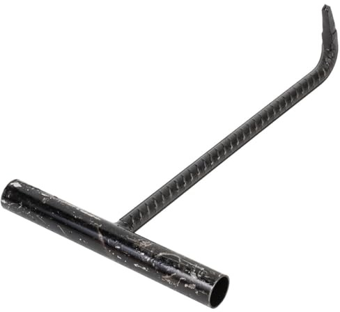 Mobestech Crochet de Levage en Acier Noir Forme en T pour Couvercle de Regard, Facile à Nettoyer, Outil Solide pour Ouvrir les Plaques D'égout
