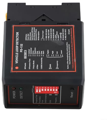 DP132 Détecteur de boucle inductif 12 V/24 V pour portes automatiques et systèmes d'accès au stationnement, détection de véhicule à canal unique (24 V)