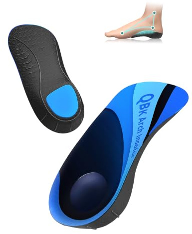QBK Semelles Intérieures Confort Premium pour Homme et Femme, Semelles Ergonomiques avec Support de Voûte Plantaire, Amortissantes pour Travail et Marche M