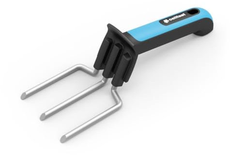 CELLFAST Grabegabel Klein Blumengabel Gartengabel Mit Kurzem Stiel Garten Handgabel Zur Lockerung Der Erde Pflanzung Unkrautentfernung Pflanzenpflege Edelstahl